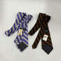 NWT Lot Of 2 Mens Multicolor Striped Adjustable Silk Designer Neck Ties image number 2