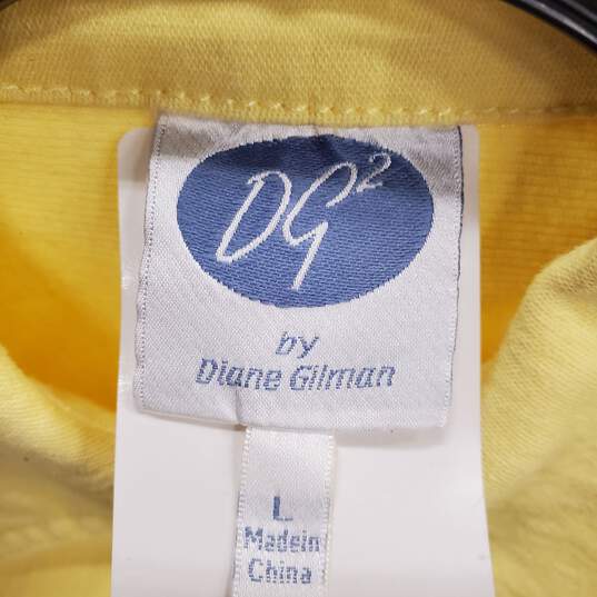 Diane Gilman Women Yellow Long Sleeve Top L NWT image number 1