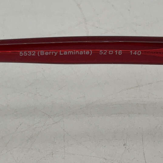 Womens Berry Laminate 5532 Full Rim Rectangular Eyeglasses Frame With Case image number 7
