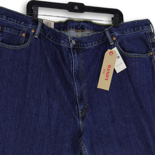 NWT Mens Blue Denim Blue Medium Wash 5 Pocket Design Cropped Jeans Sz 50x30 image number 3