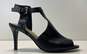 Nine West Infusion Black Leather Peep Toe Ankle Strap Pumps Women's Size 9 image number 1