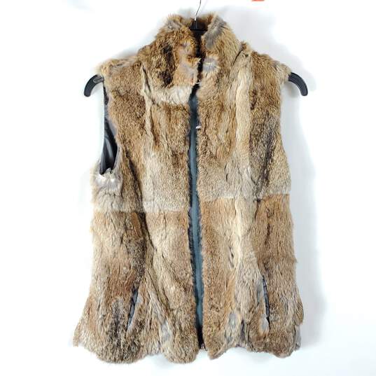 Unbranded Women Brown Fur Vest XS image number 1