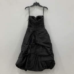 NWT Womens Black Strapless Sweetheart Neck Zip Bridesmaid Maxi Dress Size 4 alternative image