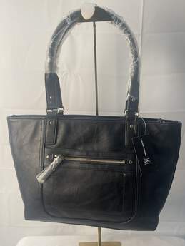 INC Black Leather Satchel Bag alternative image