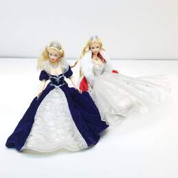 Bundle of 2 Mattel Holiday Barbie Dolls
