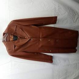 Absolu Confort Brown Faux leather Trench Coat MN Sz M
