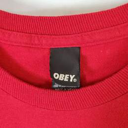 Obey Men's Red T-Shirt SZ L alternative image