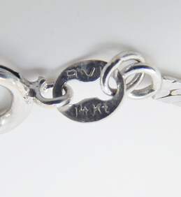 14K White Gold Herringbone Chain Bracelet 1.6g alternative image
