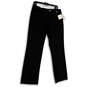 NWT Womens Black Flat Front Stretch Straight Leg Dress Pants Size 8 image number 2