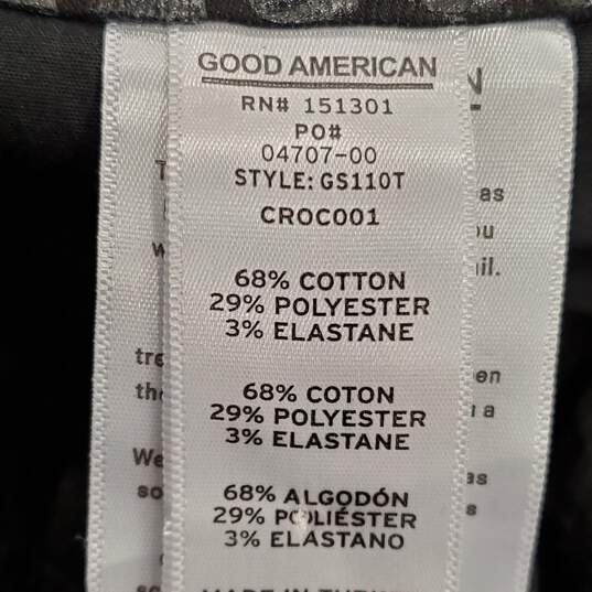 Good American Women Black Printed Pants Sz 12 NWT image number 4