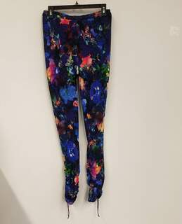 NWT Womens Multicolor Floral Drawstring Waist Activewear Yoga Pants Size 1 alternative image