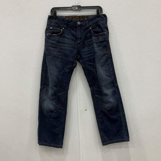 Armani Exchange Mens Blue Denim Medium Wash Straight Leg Jeans Size 30 image number 1