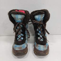 The North Face Plaid Pattern Faux Fur Boots Size3(Youth)