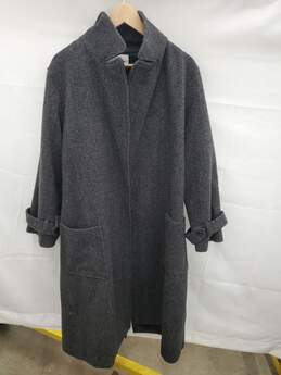 women  Lacoste wool Gray overcoat used Size-36 used