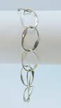 Artisan Sterling Silver Dobbs Signed Open Circle Link Chain Bracelet 3.9g image number 1