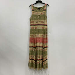 Womens Multicolor Scoop Neck Sleeveless Pullover Maxi Dress Size Large