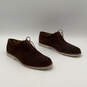 Mens Brown Suede Round Toe Lace-Up Wingtip Oxford Dress Shoes Shoes Size 10 image number 4