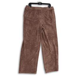 NWT Womens Rose Taupe Velvet Flat Front Straight Leg Cropped Pants Size M alternative image