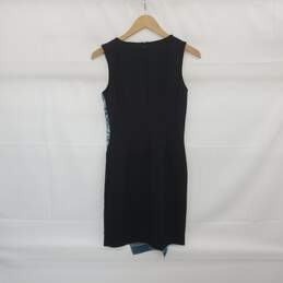 All Saints Blue & Black Silk Blend Gathered Mid Sleeveless Dress WM Size 6 alternative image