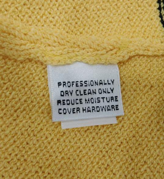 Women's St John Collection By Marie Gray Yellow Knit Zip Up Sweater Size 12 image number 5