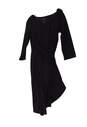 Womens Black 3/4 Sleeve Round Neck Asymmetrical Hem Shift Dress Size 0 image number 3