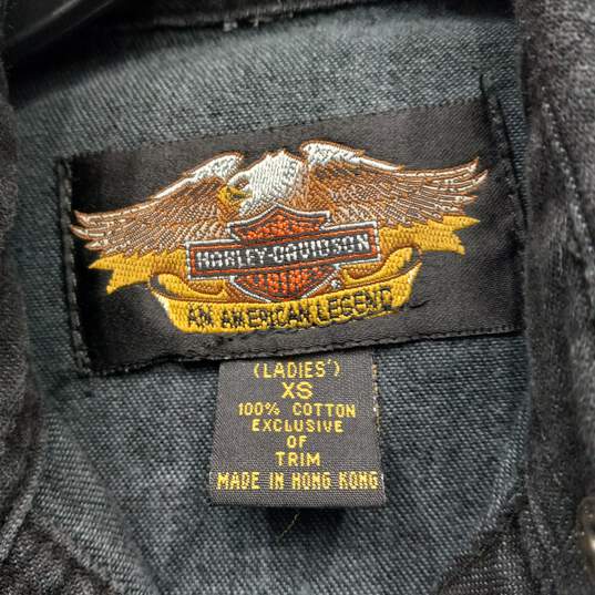 Harley Davidson Black Button Up Shirt Men's Size XS image number 2