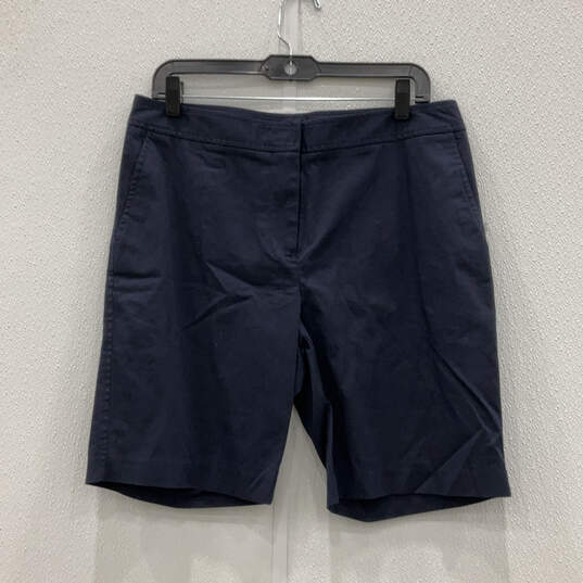 NWT Womens Celia Blue Flat Front Slash Pocket Casual Bermuda Shorts Size 10 image number 1