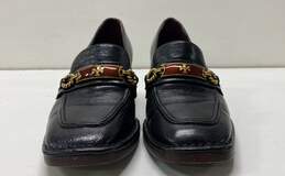 Tory Burch Perrine Black Leather Buckle Heels Shoes Size 8 M alternative image