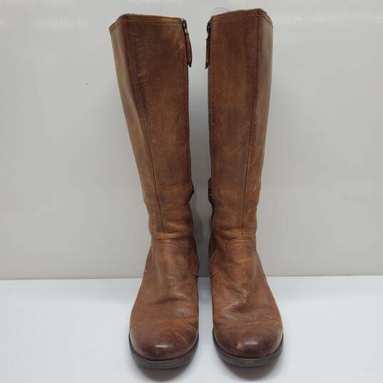 Teva Women's Leather Tall Brown Heeled Boots Size 10 image number 1
