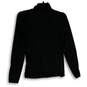 Womens Black Turtleneck Long Sleeve Stretch Pullover T-Shirt Size Medium image number 1
