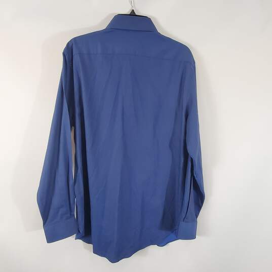 Michael Kors Men Blue Slim Fit Button Up Sz L image number 3