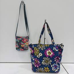 Vera Bradley Floral Pattern Tote & Crossbody Handbag Bundle alternative image