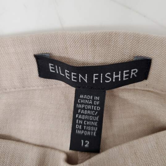 Eileen Fisher WM's Ankle High Rise Beige Pants Size 12 x 22 image number 3