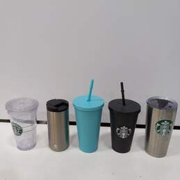 Bundle Of 5 Assorted Starbucks Cold/Hot Travel Tumblers