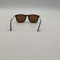 Ray Ban Womens Brown Suede Full Rim UV Protection Square Sunglasses image number 3