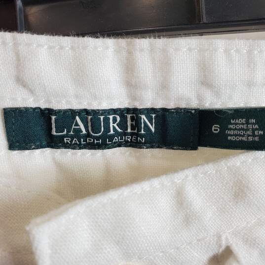 Lauren Ralph Lauren Women White Twill Pants Sz 6 image number 3
