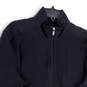 Womens Black Waffle Knit Mock Neck Long Sleeve Full-Zip Sweater Size XL image number 3