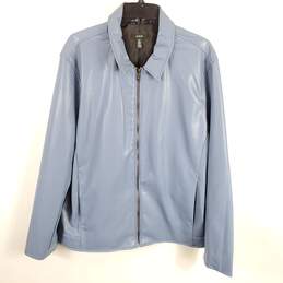 Alfani Women Blue Faux Leather Jacket XL NWT
