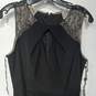 Adrianna Papell Women's Sleeveless Long Black Formal Beaded Shoulders Dress Size 8 image number 2