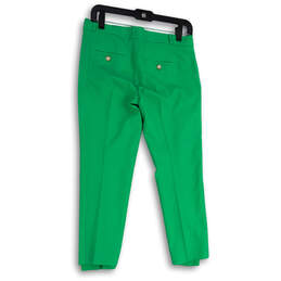 Womens Green Flat Front Slash Pockets Straight Leg Dress Pants Size 2P alternative image