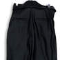 Womens Black Leather Belted Pockets Straight Leg Dress Pants Size XS image number 4