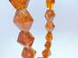 Vintage Amber Chips in Resin Faceted Graduated Beaded Necklace 74.4g image number 3