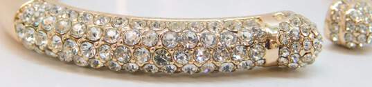 Designer Joan Boyce Swarovski Crystal Pave Rose Gold Plated Hinged Cuff Bangle Bracelet image number 4