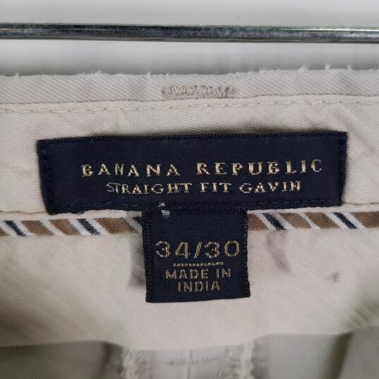 Mens Cavin Cotton Flat Front Straight Fit Slash Pocket Dress Pants Size 34/30 image number 4