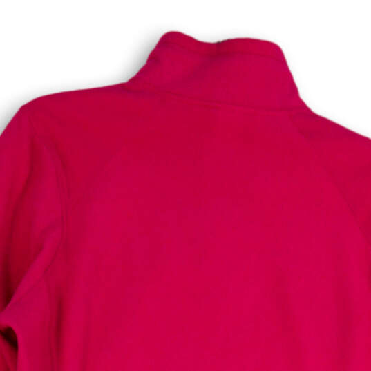 Womens Pink Long Sleeve Mock Neck 1/4 Zip Pullover Athletic Top Size Large image number 4
