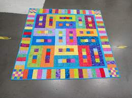 56 x 57 in Handmade Geometric Pattern Quilt