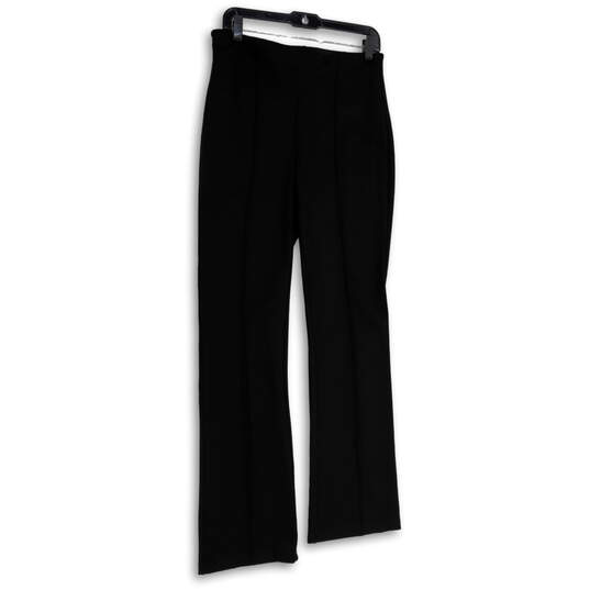 Buy the Womens Black Flat Front Stretch Pull-On Straight Leg Dress Pants  Size M