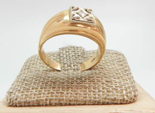 Men's Vintage 14K Yellow Gold 0.10 CTTW Round Diamond Ring 7.3g image number 1