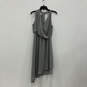 NWT Womens Gray Sleeveless Halter Neck Asymmetrical Hem Wrap Dress Size S image number 1