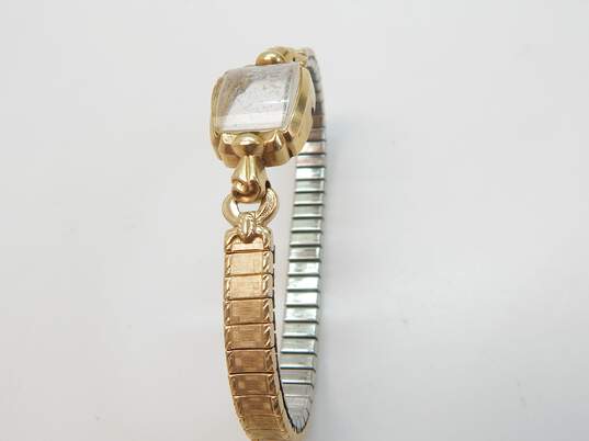 Vintage Lady Elgin 14K Yellow Gold Case 19 Jewels Stretch Band Wrist Watch 17.9g image number 7